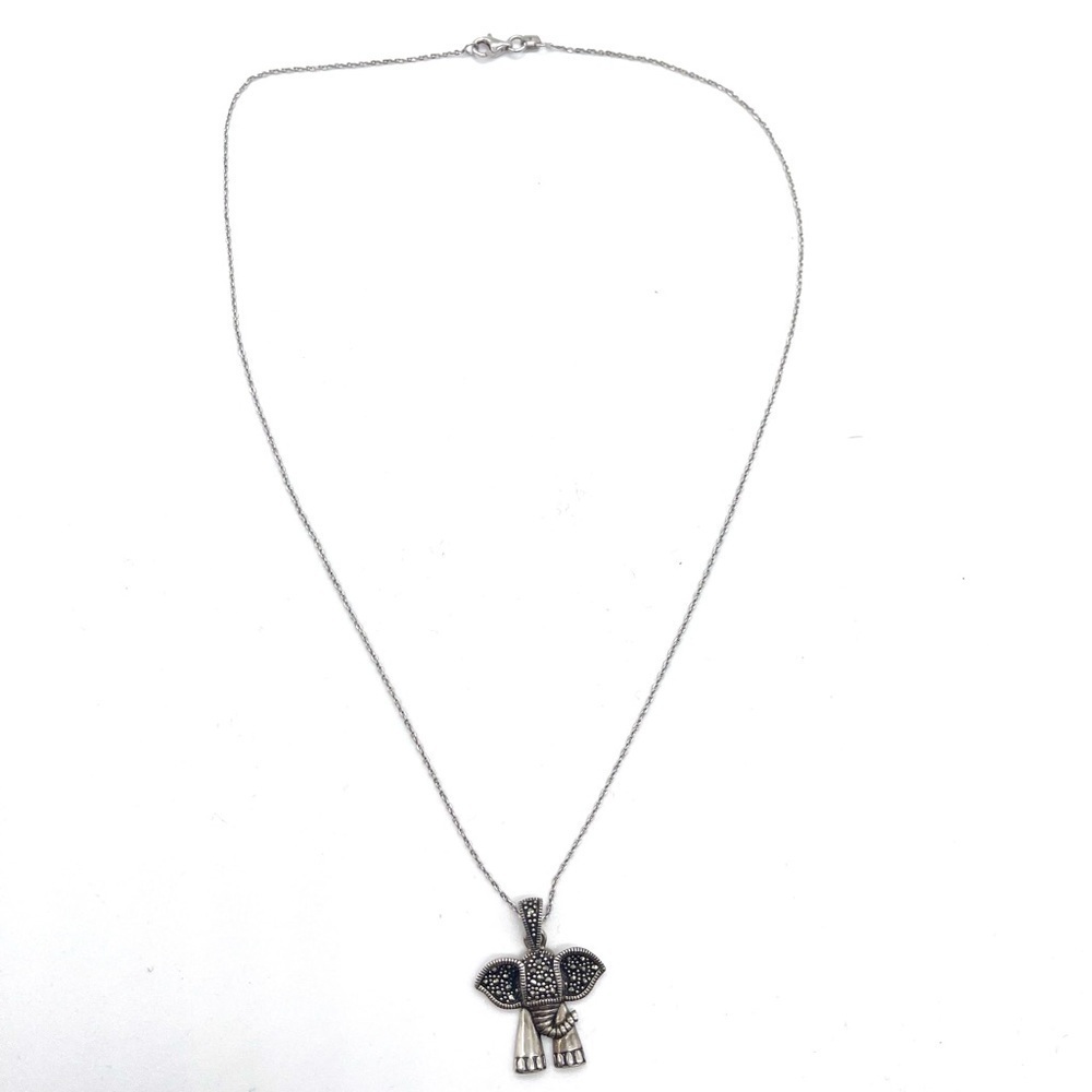 Italy 925 Sterling Silver Chain Necklace & Elephant Pendant 925 Thailand